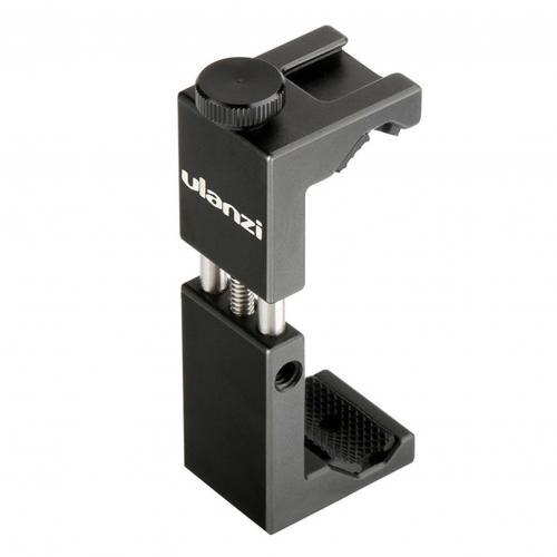 Ulanzi ST-02S 65Mm Tot 95Mm Statief Telefoon Mount Met Koud Schoen 1/4 Schroef Telefoon Mount Stand Clipper Voor 6.5-9.5Cm Smartphone: Black