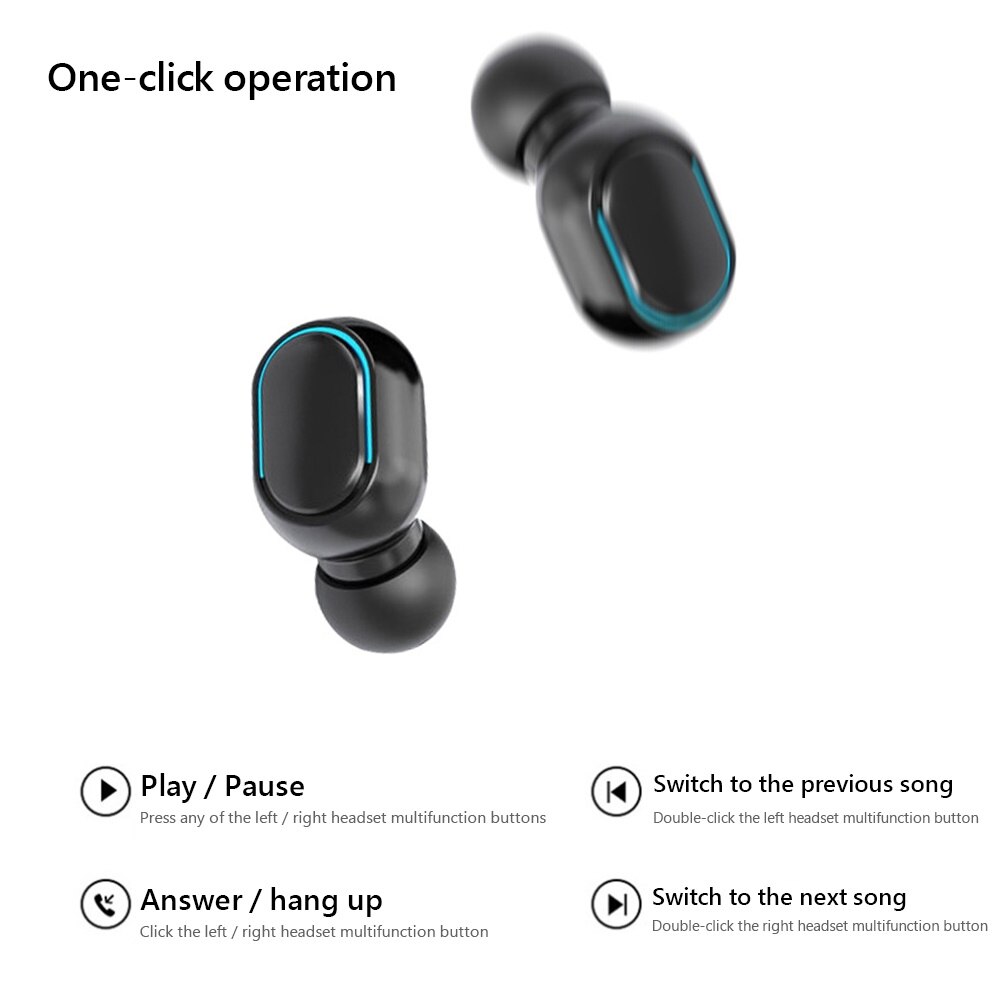 A7S/E7S Bluetooth 5.0 Telefoon Accessoires Draadloze Oortelefoon IPX7 Waterdichte 9D Stereo Sport In-Ear Oordopjes Voor telefoon