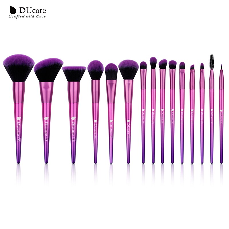 Ducare make-upkwastenset 15 stuks synthetisch haar voor make-up oogschaduw foundation poeder blush set beauty noodzaak: Default Title