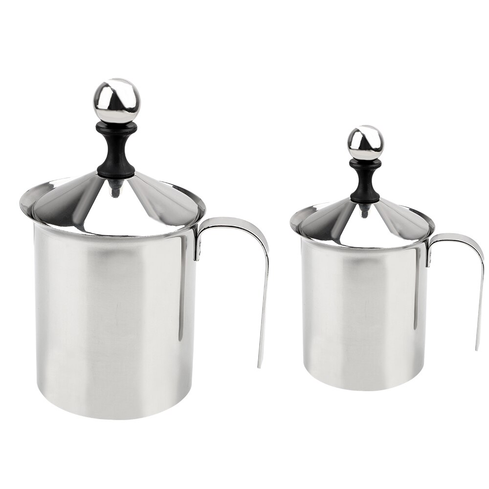 HOOMIN Manuelle Milchaufschäumer Doppel Mesh Milch Creamer 400/800ML Edelstahl Milch Schaum Mesh Kaffee Schäumer Kaffee mixer