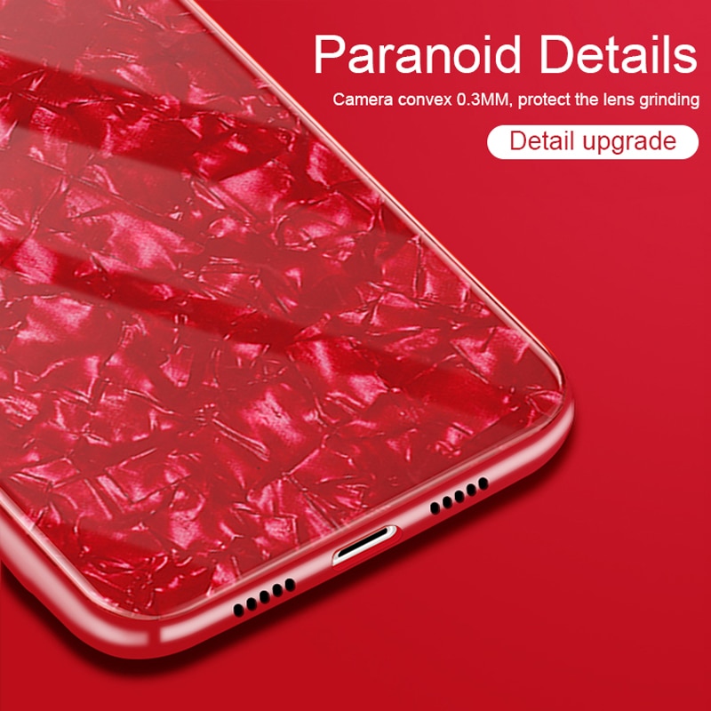 Shell Pattern For Xiaomi Mi 9 Tempered Glass Case Back Cover Soft TPU Anti-Scratch For Xiaomi Mi 8 Mi8 Lite Light Se Explore MI9