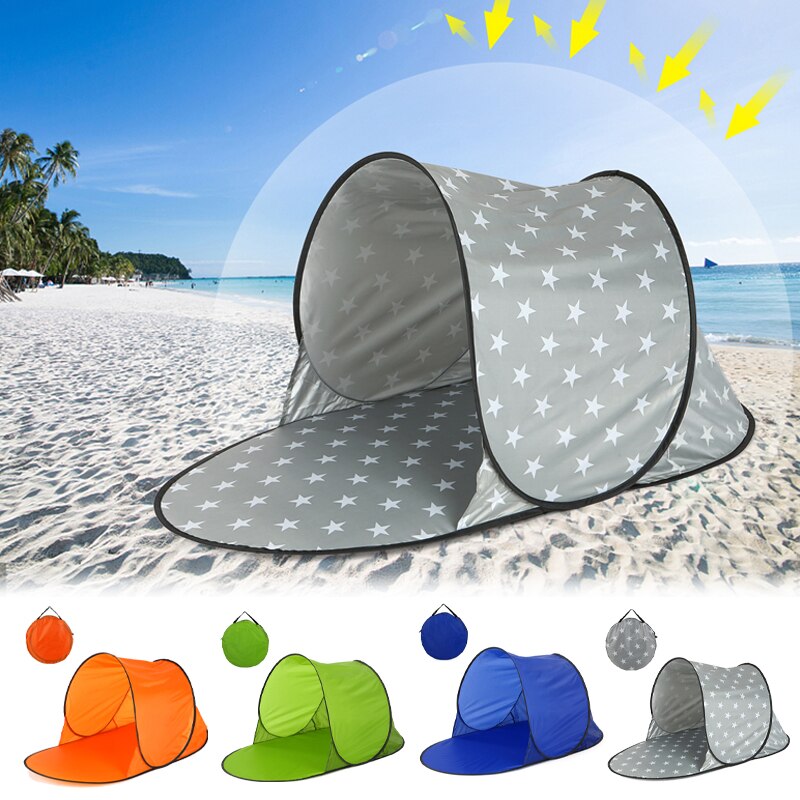 Outdoor Camping Tent Waterproof Anti UV Beach Tent Automatic Ultralight Pop Up Tent Summer Sea Sun Shelters Awning Sunshade