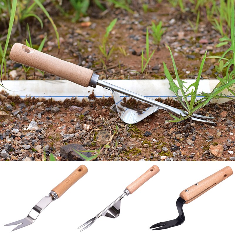 Cabezal de Metal para jardín, deshierbe Manual con mango de madera, elimina pala para malas hierbas, utensilios de corte para patio, 1 ud.