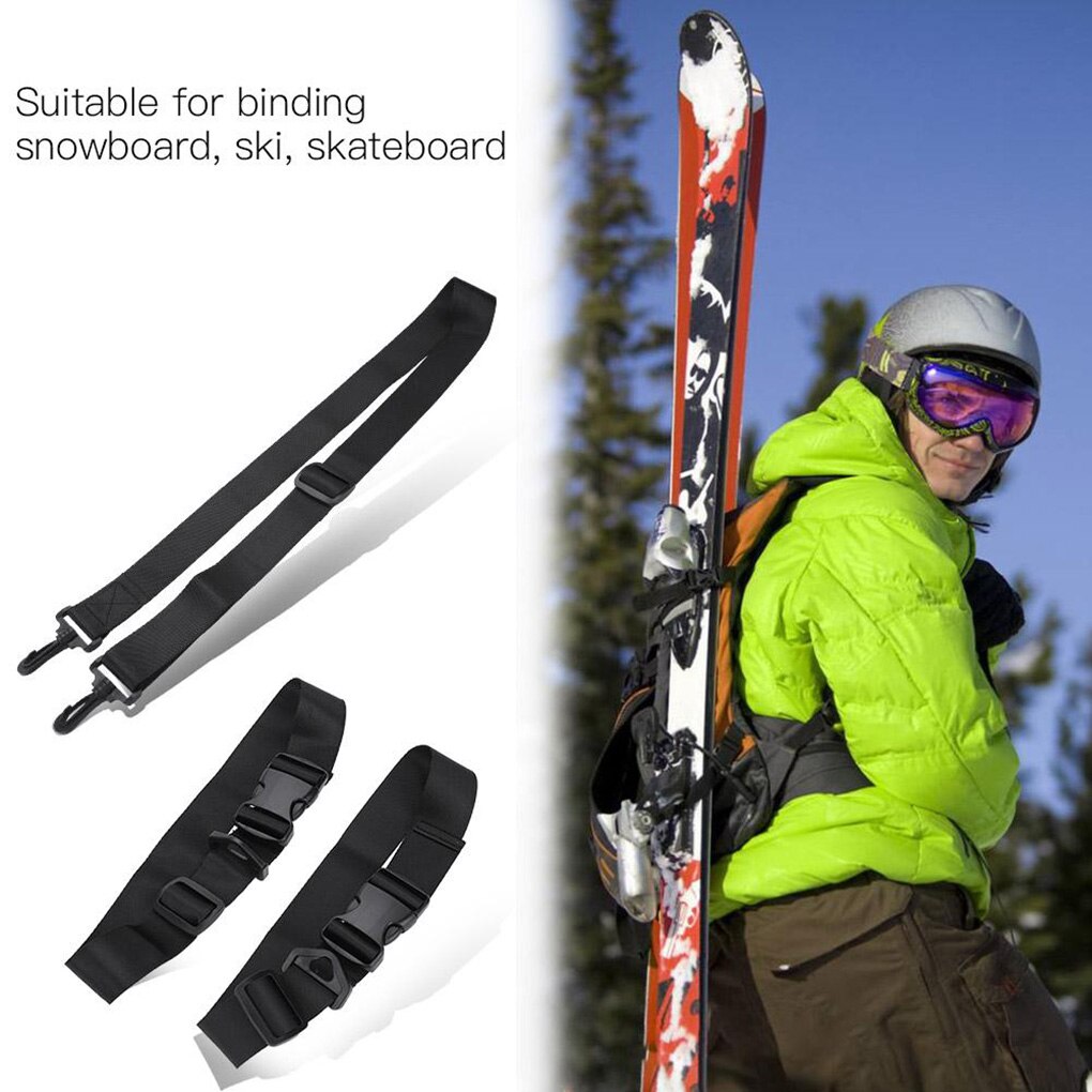 Verstelbare Snowboard Draagriem Zwart Nylon Snowboard Carrier Schouder Riem Accessoire