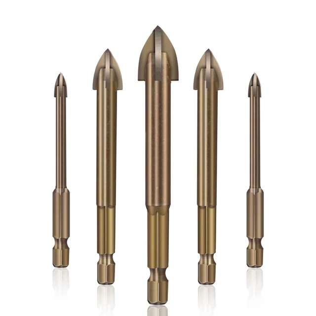 Herramienta de perforación Universal eficiente, brocas de carburo cementado, accesorios de herramientas eléctricas de apertura de agujero de pared de ladrillo de cerámica, 5 unids/set: Marrón