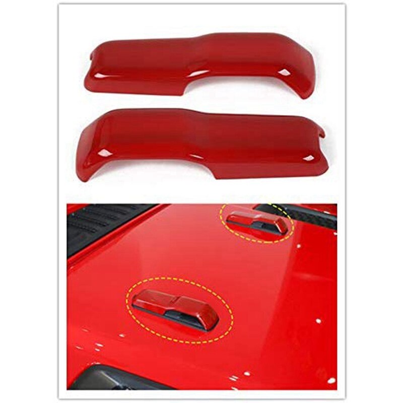 Abs bil motor hætte hængsel dækning dekoration dækning klistermærker udvendigt tilbehør til jeep wrangler jl up (rød)