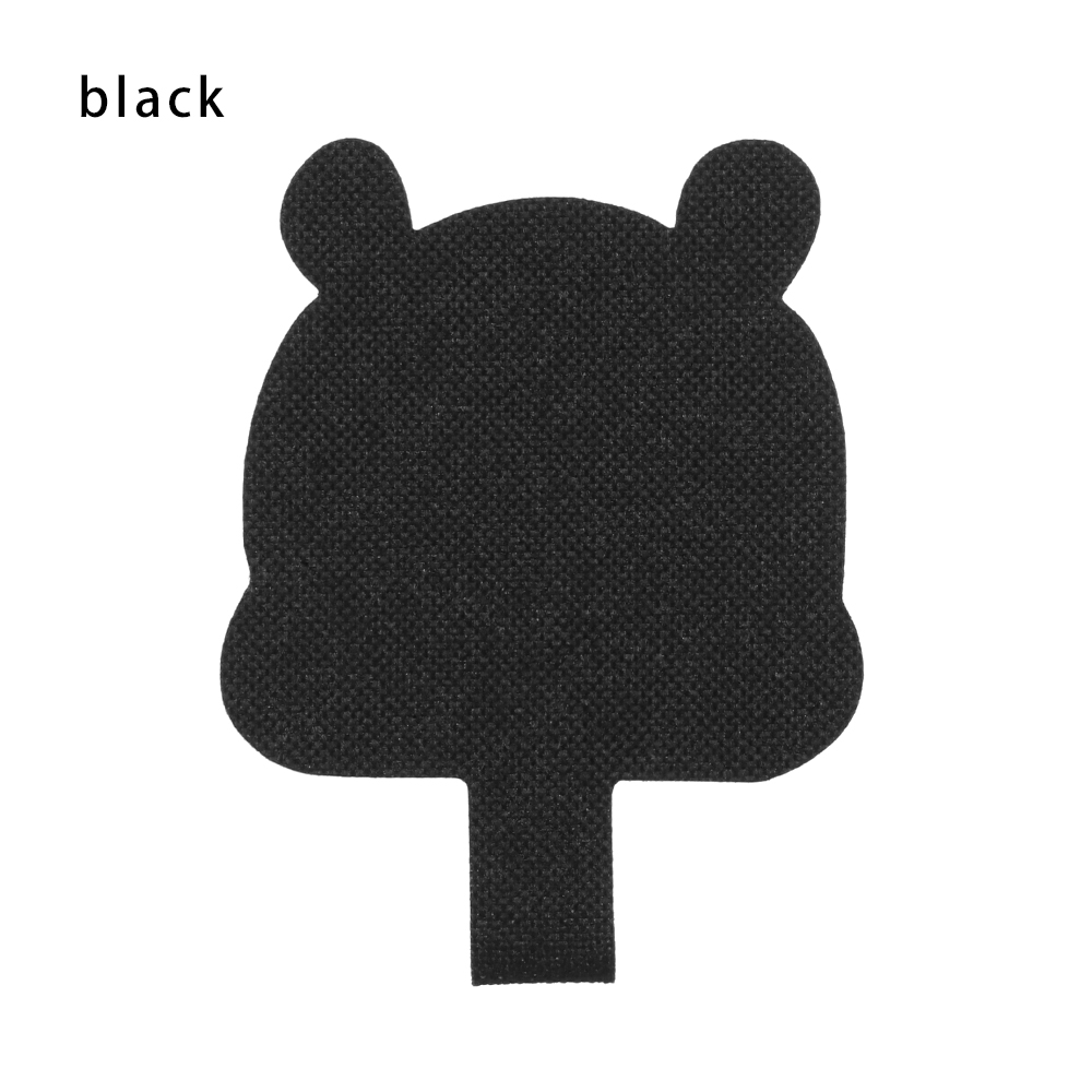 1Pc Universal Mobile Phone Lanyard Card Gasket Cute Bear shape Detachable Adjustable Necklace Clip Snap Cord Rope Patch: black