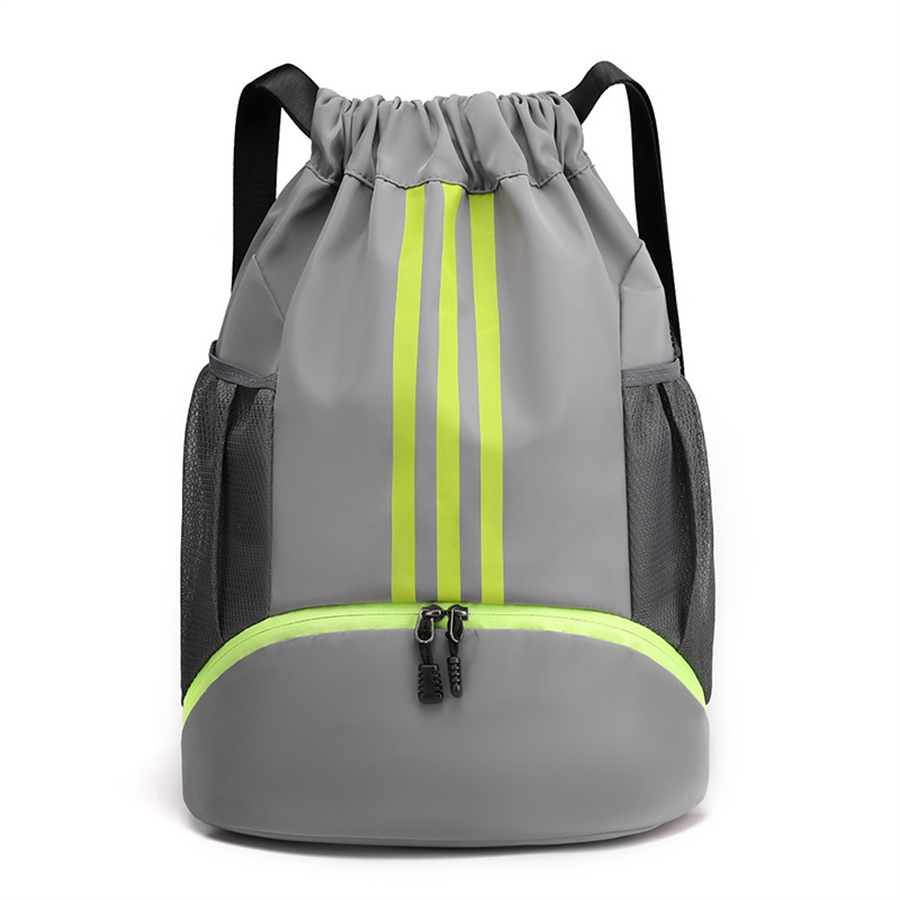 Bolsa de gimnasio, mochila de Fitness para mujeres y hombres, mochila de baloncesto, bolsas de almacenamiento de fútbol al aire libre, mochila deportiva con cordón de entrenamiento: Caqui oscuro