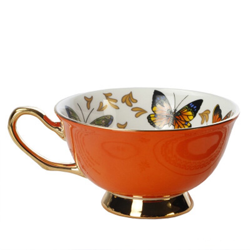 Kaffee Tassen Porzellan Hohe Schmetterling Blume Teetasse &Ampere; Untertasse einstellen Britischen Nachmittag Tee Zeit Keramik Tasse Büro Getränk