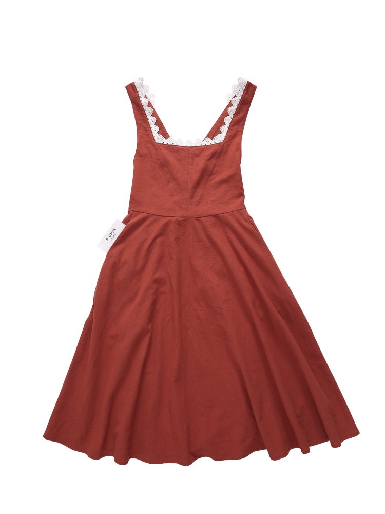 Tablier croisé en coton et lin japonais pour femmes, avec poches, robe pinapur à la avec attaches à la taille