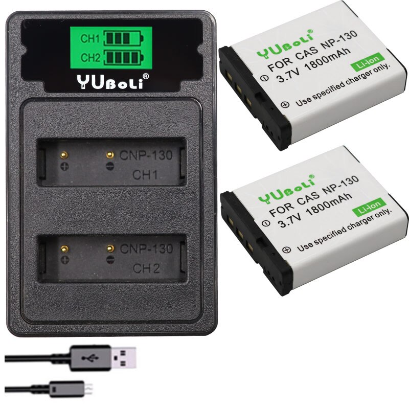 bateria NP-130 NP 130 NP130 CNP-130 CNP130 battery + lcd dua charger for Casio Exilim EX-H30 ZR100 ZR200 ZR300 ZR400 ZR410 ZR700: charger and 2battery