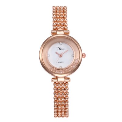 Luxe Horloge Vrouwen Jurk Armband Horloge Mode Quartz Horloge Voor Vrouwen Klassieke Gouden Dameshorloge bayan kol saati: Rose