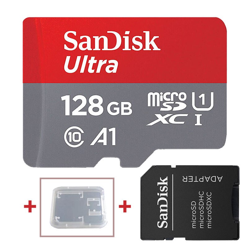 100% Original Sandisk Micro SD Card Class10 TF card 16gb 32gb 64gb 128gb memory card 512gb 256gb tarjeta micro sd for samrtphone: 128GB-Adapter