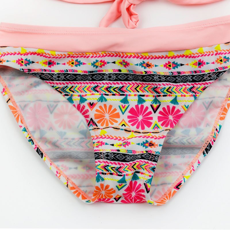 Bikini Meisjes Twee Stukken Zwemkleding Nationale Stijl Print Strand Zwemmen Kleding Voor Kinderen Meisje Tankini Biquini Infantil