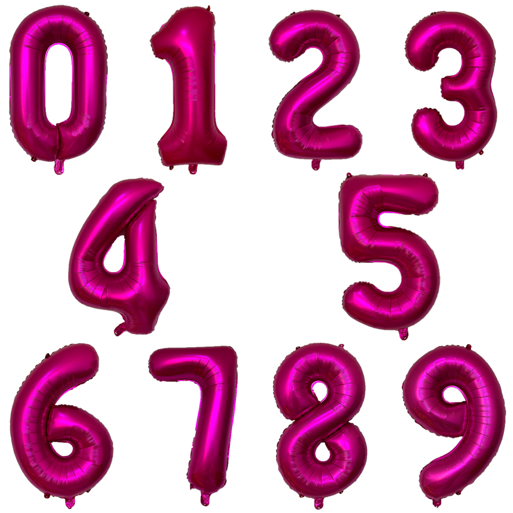 32 inch Rose Pink Number Balloons, Big Huge Number Foil Helium Balloons Birthday Party Celebration Decoration Large globos
