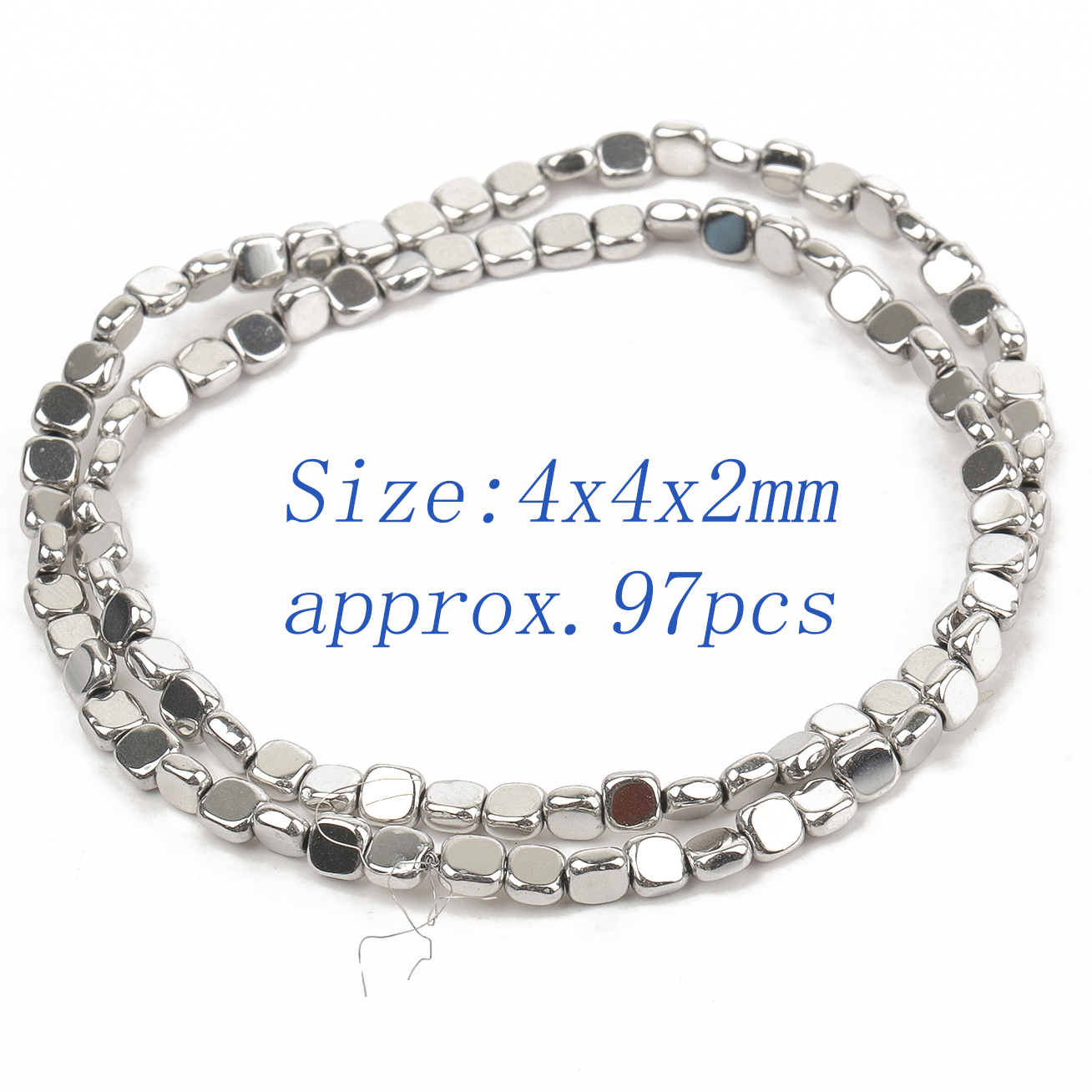 Piedra Natural chapada en oro blanco, múltiples formas, cuentas de hematita, espaciador, cuentas sueltas para fabricación de joyería, DIY, pulsera, collar
