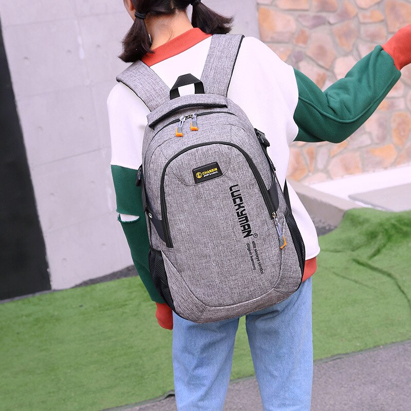 Mochila de viaje de lona informal Unisex, morral escolar antirrobo impermeable para ordenador portátil, mochila de para estudiantes