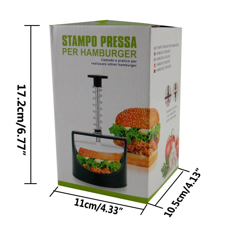 1 ud. de forma redonda prensa carne de hamburguesa carne parrilla hamburguesa prensa de hamburguesa molde para hacer hamburguesas ELB 514