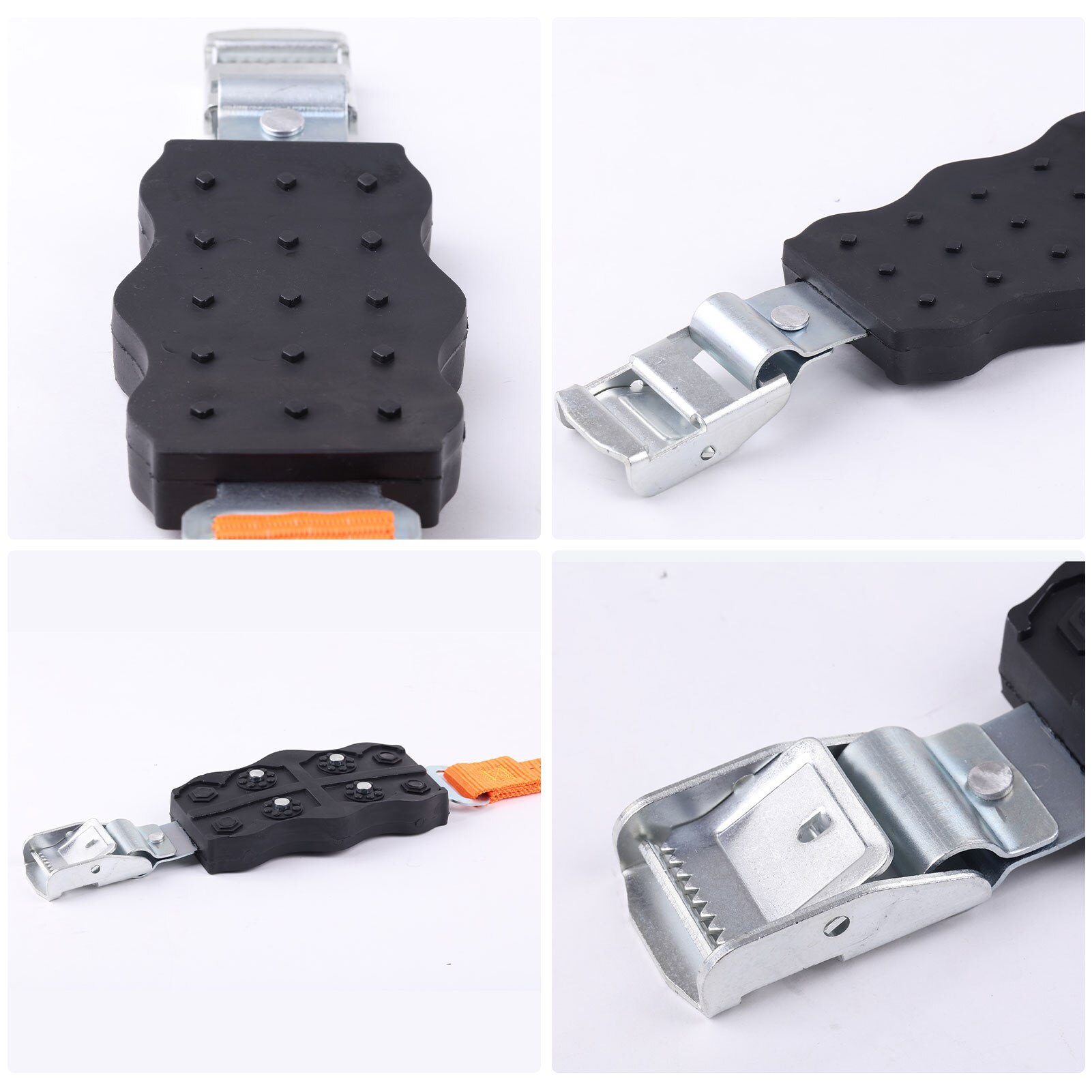 2 szt. Gumowe łańcuchy śniegowe antypoślizgowe uniwersalne z nylonu i łańcucha