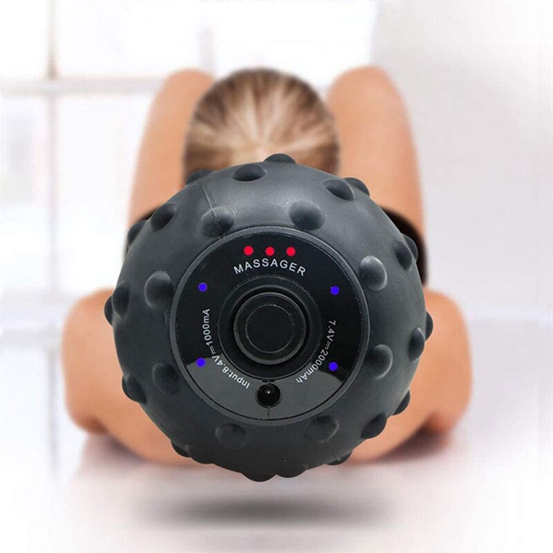 Elektrisk Massageboll 12W - Vibrerande Muskler och Plantar Fasciit - Yoga Träningsutrustning