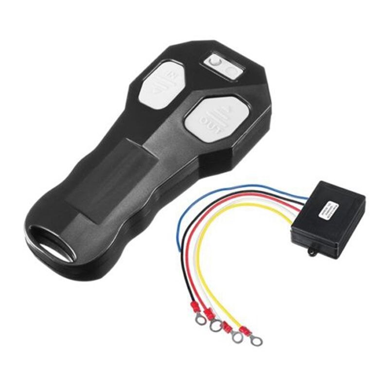 12v vinsj trådløs fjernkontroll vinsj + mottaker sett bryter 100ft dc12v til jeep bil lastebil atv suv utv advare 433 mhz