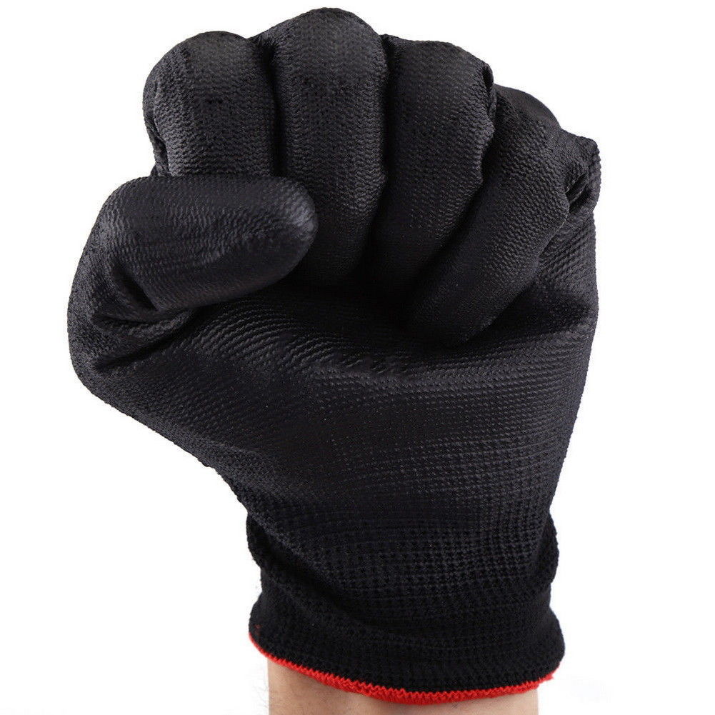 Solide PU Nylon Sicherheit Beschichtung Arbeit Handschuhe Builders Palm Schützen Anti statische Nylon Gummi Beschichtete Handschuhe Stricken Manschette Chemische