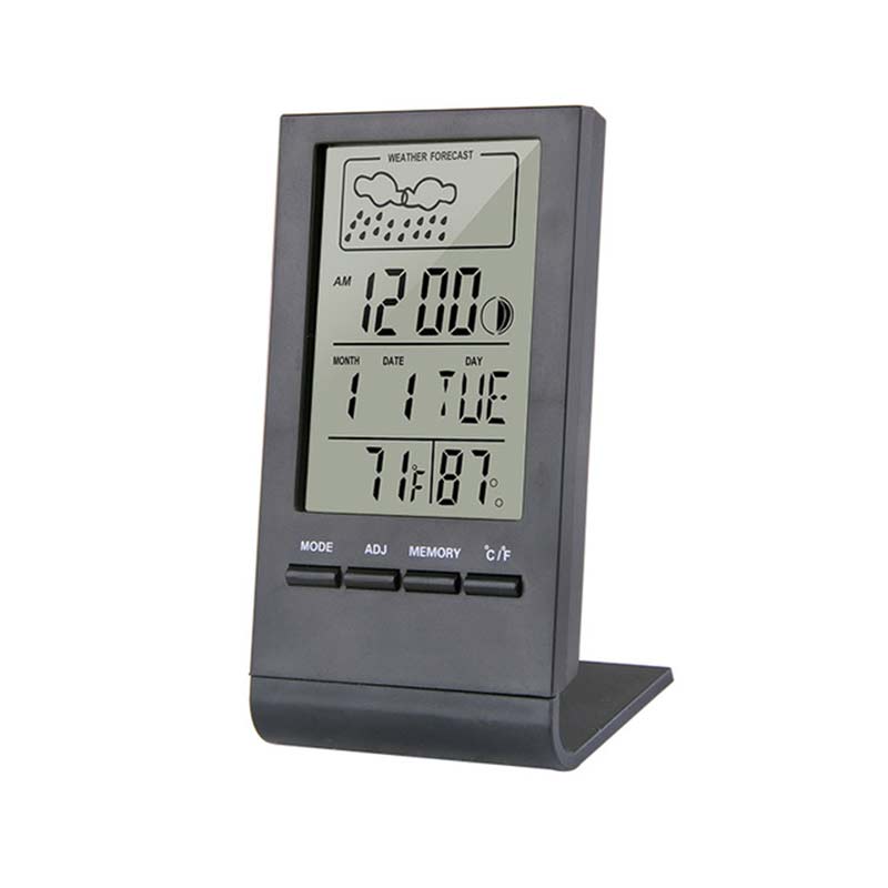 Thermometer Hygrometer Gauge Indicator Indoor/Outdoor Weather Station Automatic Electronic Temperature Humidity Monitor Clock