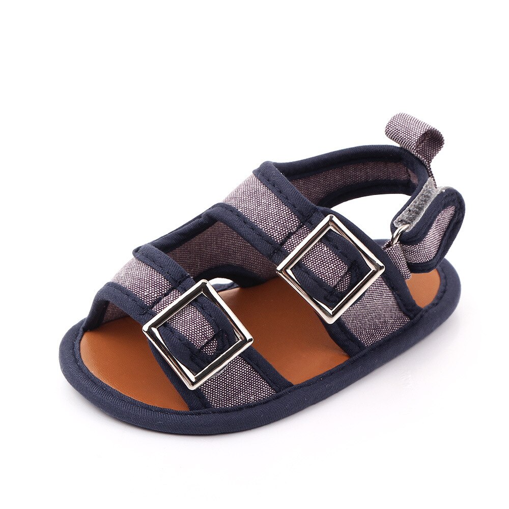 Pasgeboren Baby Sandalet Voor Jongen Zomer Schoenen Peuter No-Slip Sandalen Baby Slippers Meisjes Flats Douche Canvas Pop schoenen: Grijs / 13-18 months