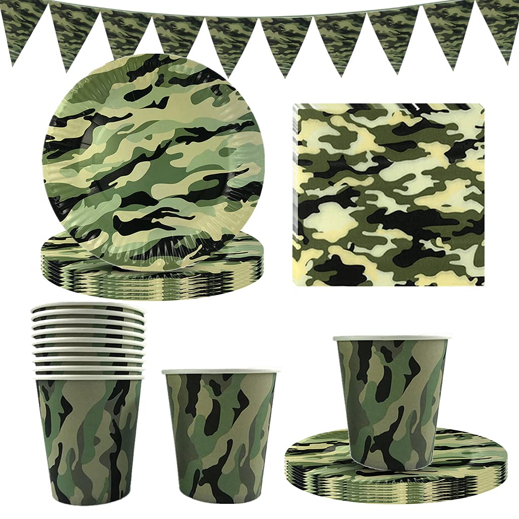 Camouflage Themafeest Decoraties Army Wegwerp Servies Cup Servetten Banners Baby Shower Kids Camo Verjaardag Feestartikelen