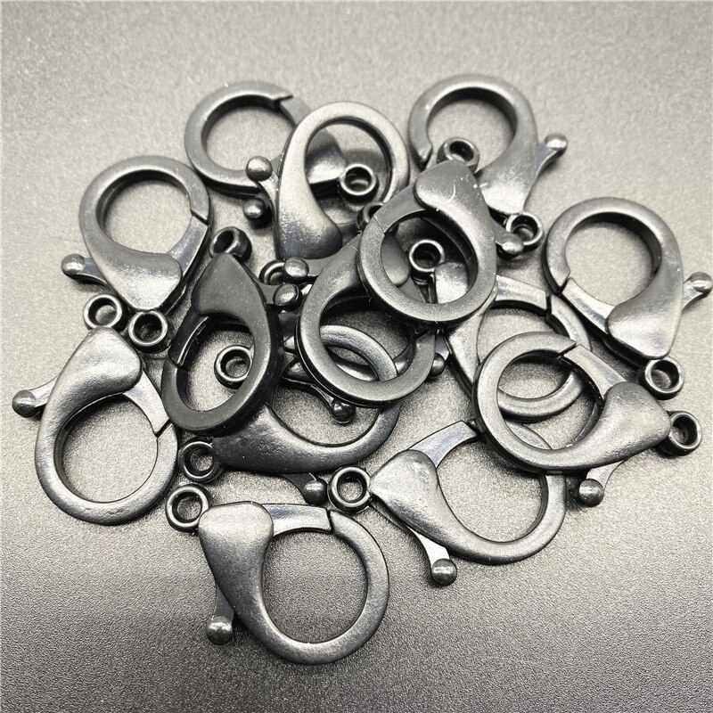10Pcs 35mm Plastic Lobster Clasp Hooks Keychain End Connectors For Jewelry Making DIY Bracelet Chain Accessories: Black