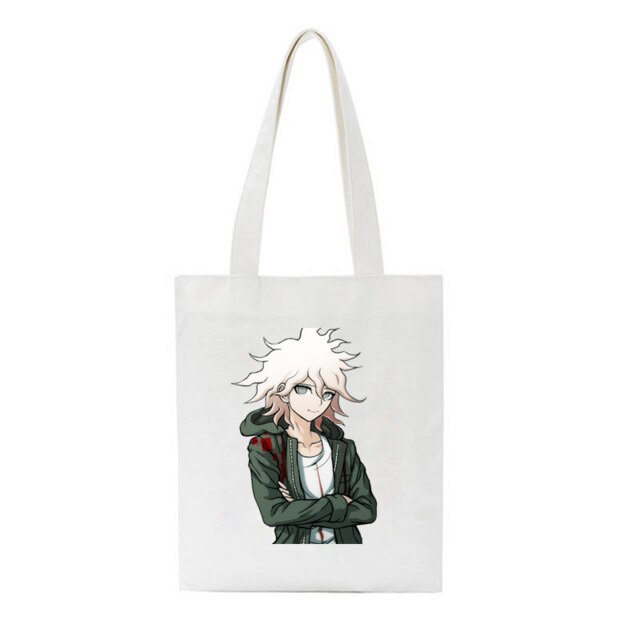 Janpan Anime Kokichi Oma Women Harajuku Casual Female Shoulder Canvas Bag Large Capacity Tote Bag Reusable Ladies Shopping Bags: 19