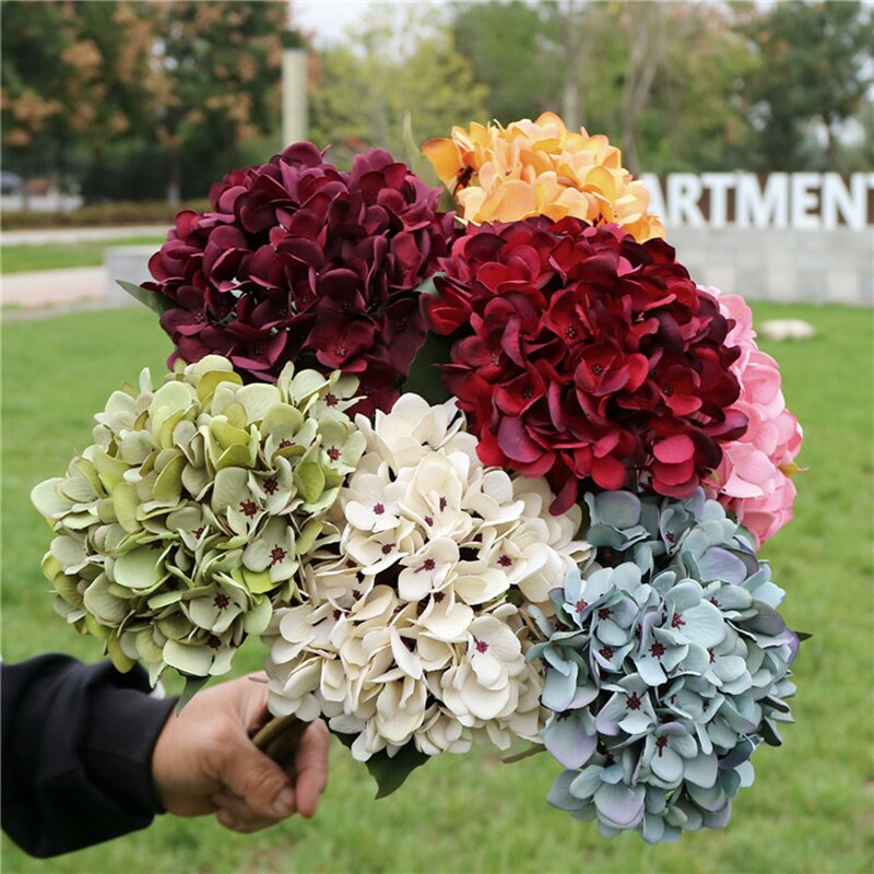 Künstliche Hortensien Hochzeit Blume Zauberstab Hause Dekoration Zubehör Diy Braut Strauß Hintergrund drinnen Bonsai
