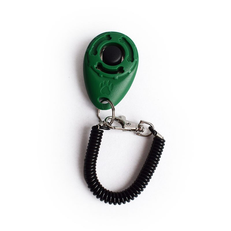 Pet Dog Trainings Personal Sounder Dog Trainer Click Adjustable Sound Plastic Key Chain and Wristband Dog Pet Product: Dark Green