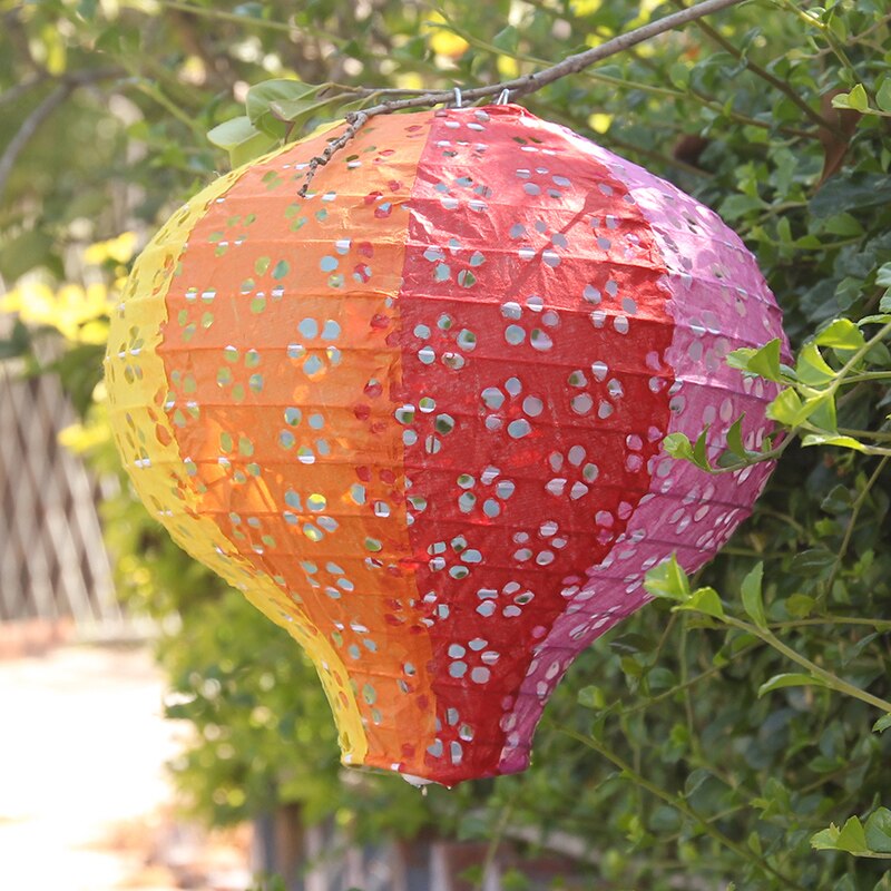 Lanterne en papier ballon à Air ajouré, lanterne arc-en-ciel, décoration, fournitures de fête d&#39;anniversaire pour enfants, décoration de mariage à domicile, 20cm: color