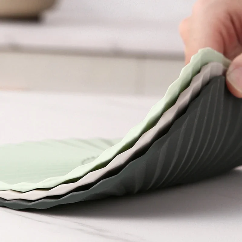 Posavasos redondos de silicona resistentes al calor, posavasos antideslizantes, mantel individual para mesa, almohadilla de protección para té, accesorios de utensilios de cocina