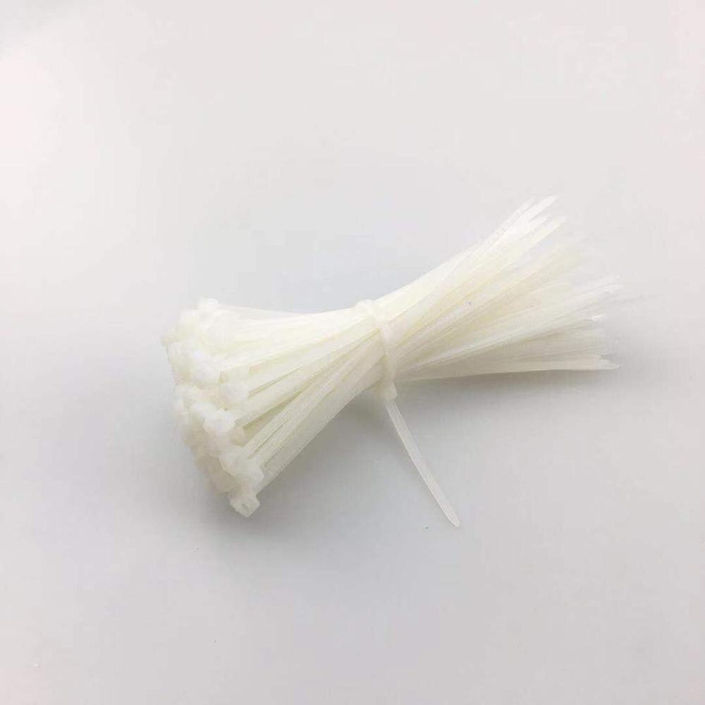 100Pcs 3*100mm Colorful Self-locking Nylon Cable Ties Plastic Velcro Cable Zip Tie Wraps Home Office Wire Organizer Tools: White