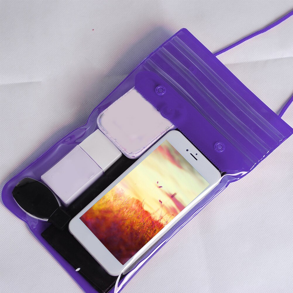 Swimming Bag Dirtproof Keys Eco-friendly Wallets Cosmetics Songkran Festival Beach Rafting Waterproof Dry Dustproof With Straps: Purple