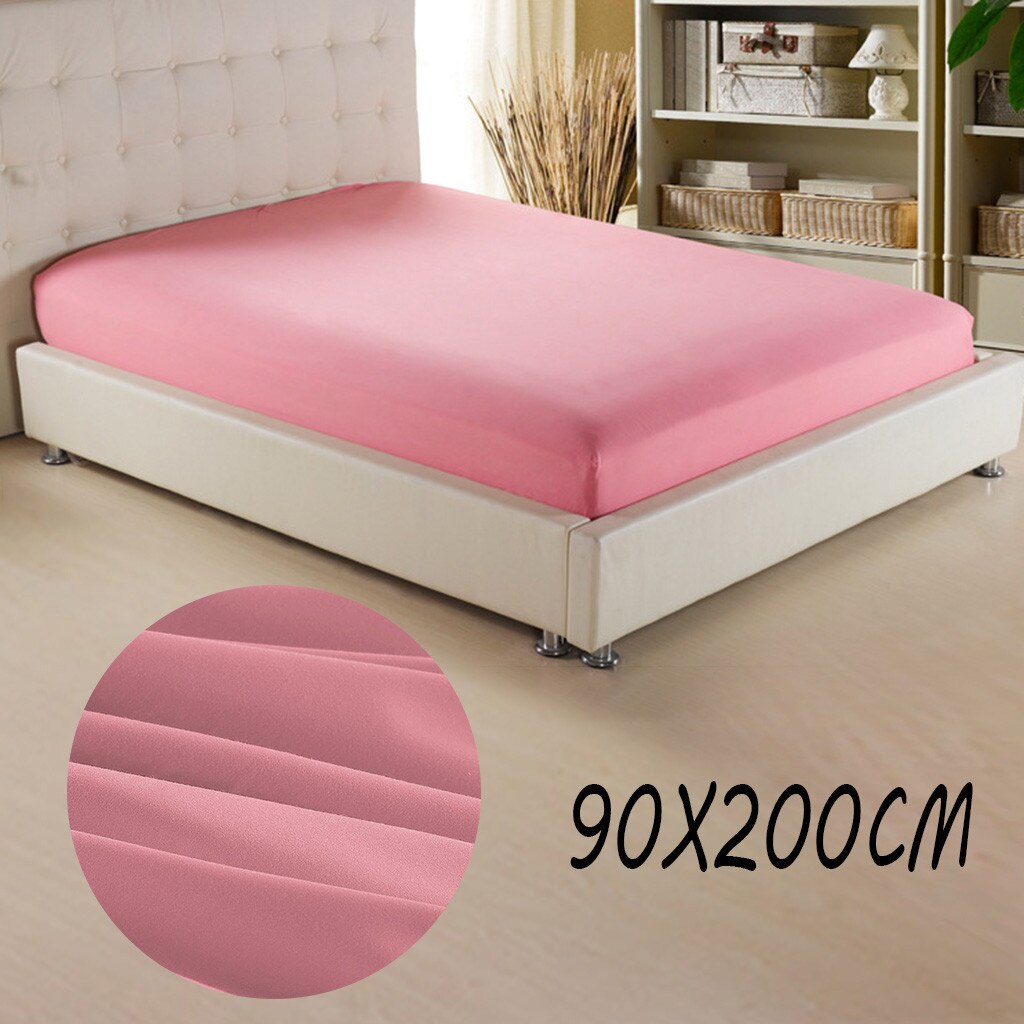 10 colors Mattress Protector Cover Solid Color Hypoallergenic Anti-mite Bed Sheet Mattress Pad Queen Size Cover 90 x 200cm: B