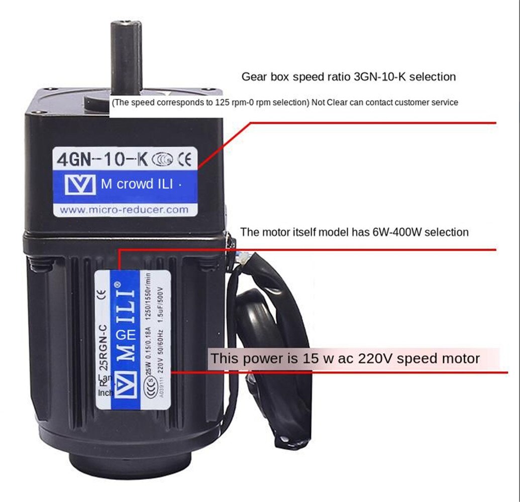 25W 220V Einstellbare Geschwindigkeit Motor AC Getriebe/Getriebe Motor Reversible Motor 4RK25GN-C