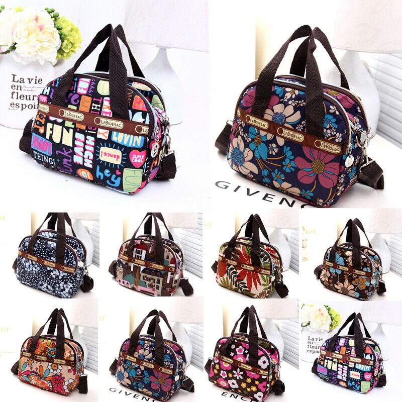 Women Girls Bag Waterproof Nylon Zipper Shoulder Bag Travel Tote Purse Shopping Bags