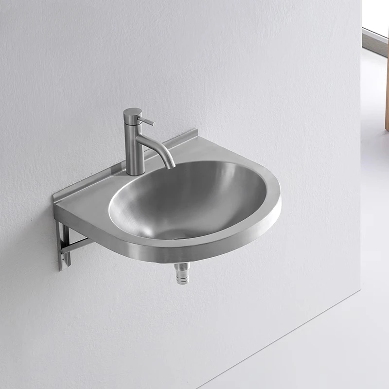 304 Stainless Steel Wash Basin Stain-Resistant Wall-Mounted Sink Large Opening Balcony Sink Rust-Free Bathroom Wash Basin