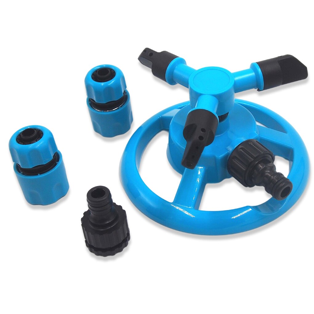 Garden Lawn Sprinkler 360° Automatic Rotating Water Sprinkler For Yard Lawn Water Gun Water Sprayer Gardening Tools Equipmen: B Blue
