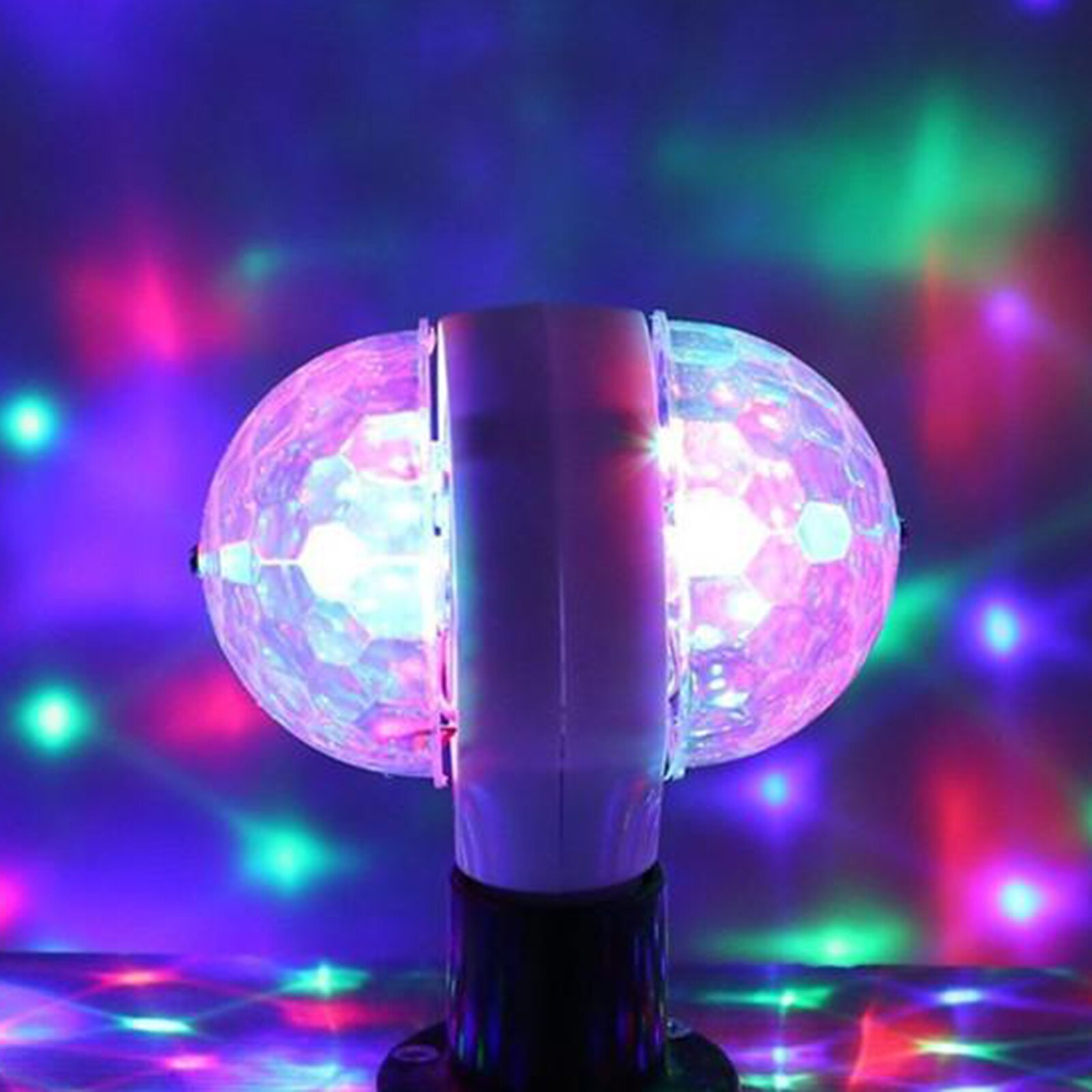 E27 RGB Rotating Lamp LED Strobe Bulb Multi Crystal for Disco Birthday Party Club Bar