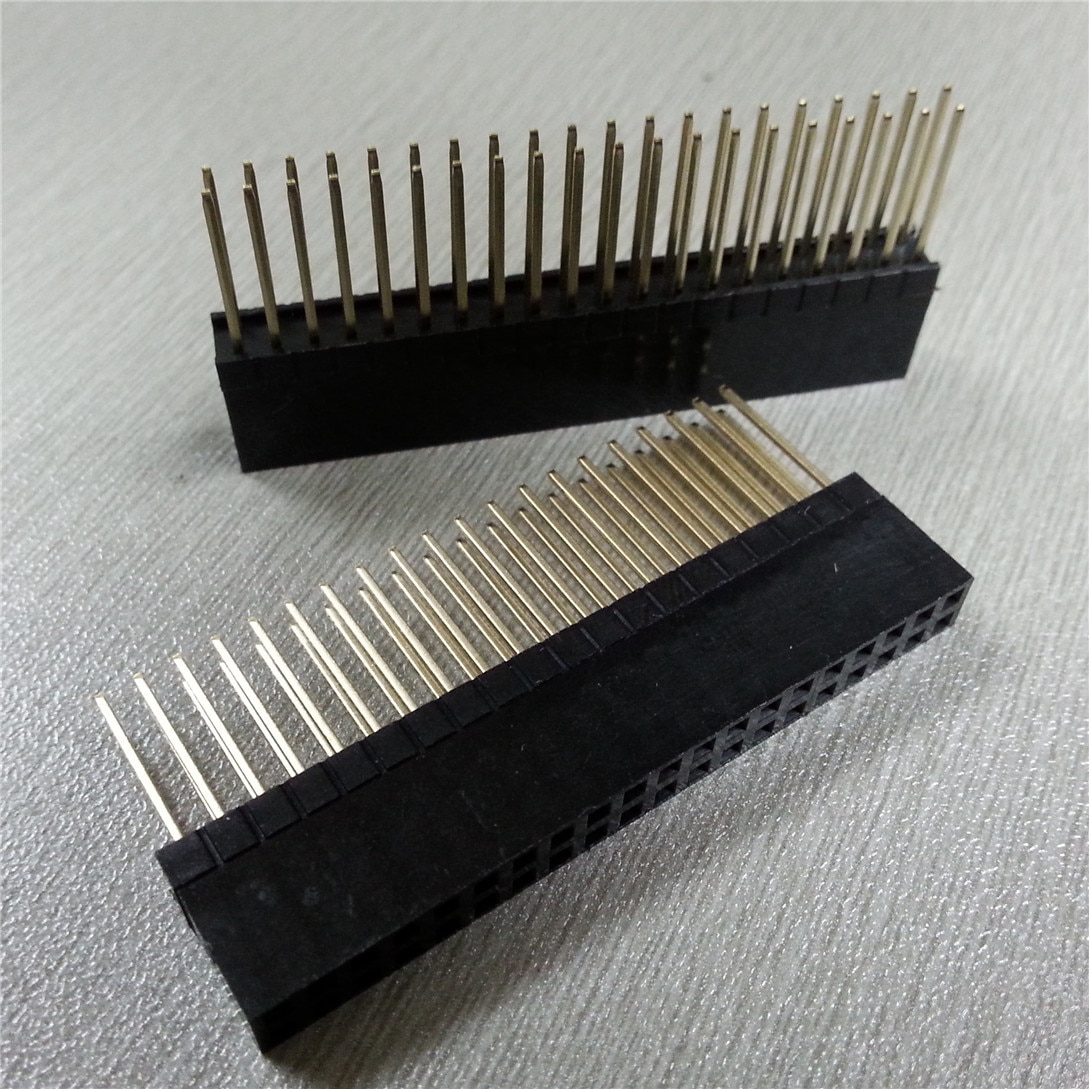 5 stks PC104 2x20 Pin dubbele Rij Rechte Vrouwelijke Pin Header 2.54mm Toonhoogte pin lange 12mm strip Connector Socket 2*20 40 PIN 2x20pin