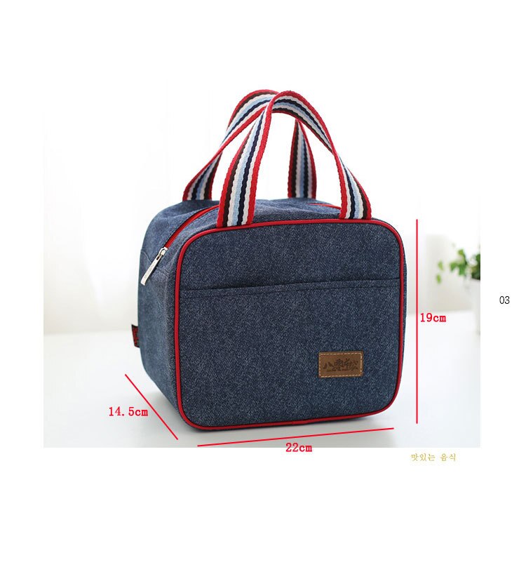 Refrigerador sacos de isolamento denim bolsa de alimentos frescos pacote de frutas de leite portátil pequeno pacote de gelo lancheira nappy saco isolado: handbag 1