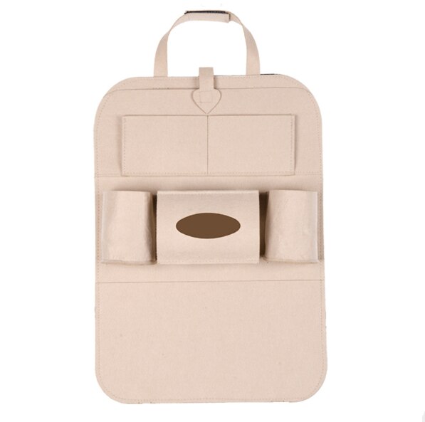 Universelle Wasserdichte Auto Rücksitz Organizer Lagerung Tasche Multifunktionale Humanisierte Lagerung Tasche Filz Abdeckungen Zurück Sitz Taschen: Beige