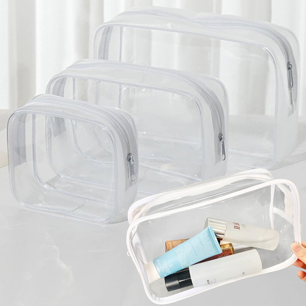 PVC Transparent Waterproof Makeup Bag Small Large Clear Cosmetic Bags Portable Travel Toiletry Wash Organizer Case Storage Pouch