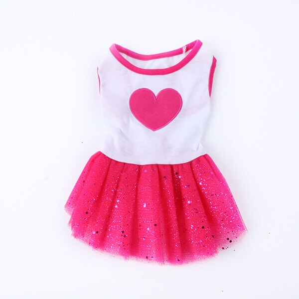 Dog Heart Print Tutu Dress Lace Skirt Cute Pet Cat Princess Clothes Party Dress HH1 AA