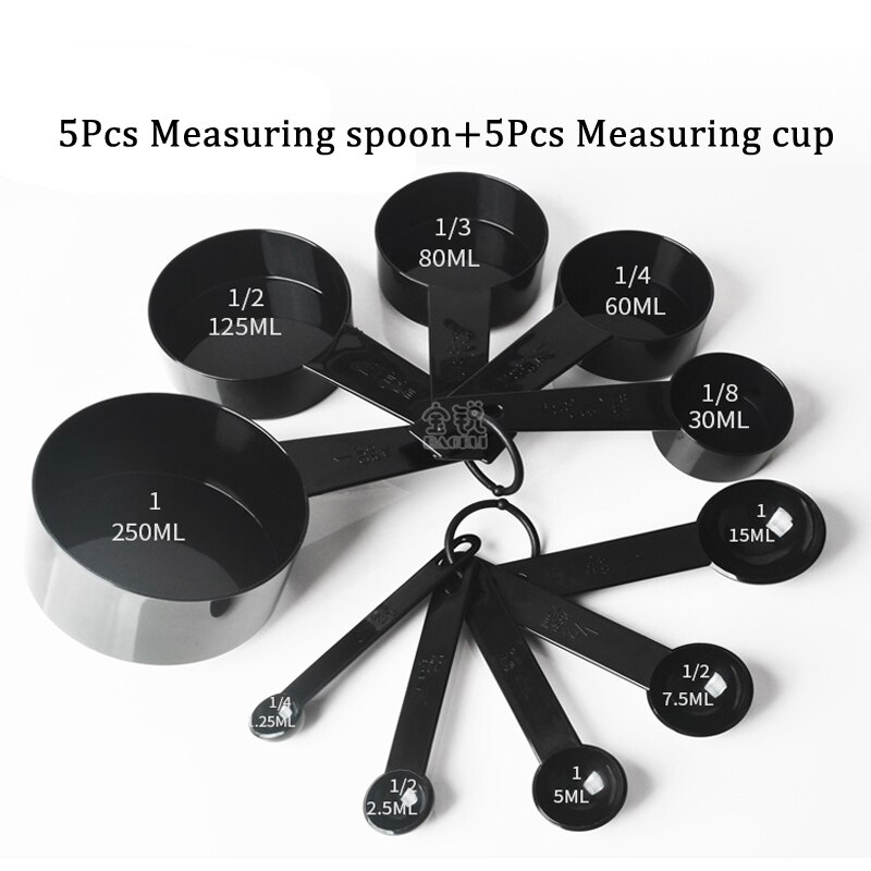 5/10 piezas de medir de cocina cucharas cucharadita de azúcar café cuchara pastel harina tazas de medir de cocina herramientas ZXH: 10 spoon cup