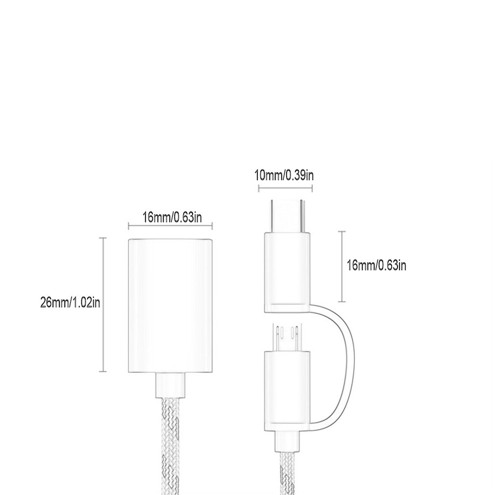 2 in 1 Typ-C Männlichen + Mikro USB Stecker Auf USB 3,0 Weiblich Schnittstelle Kabel OTG Adapter Schnelle Transfer Datum Kabel Für Android Samsung